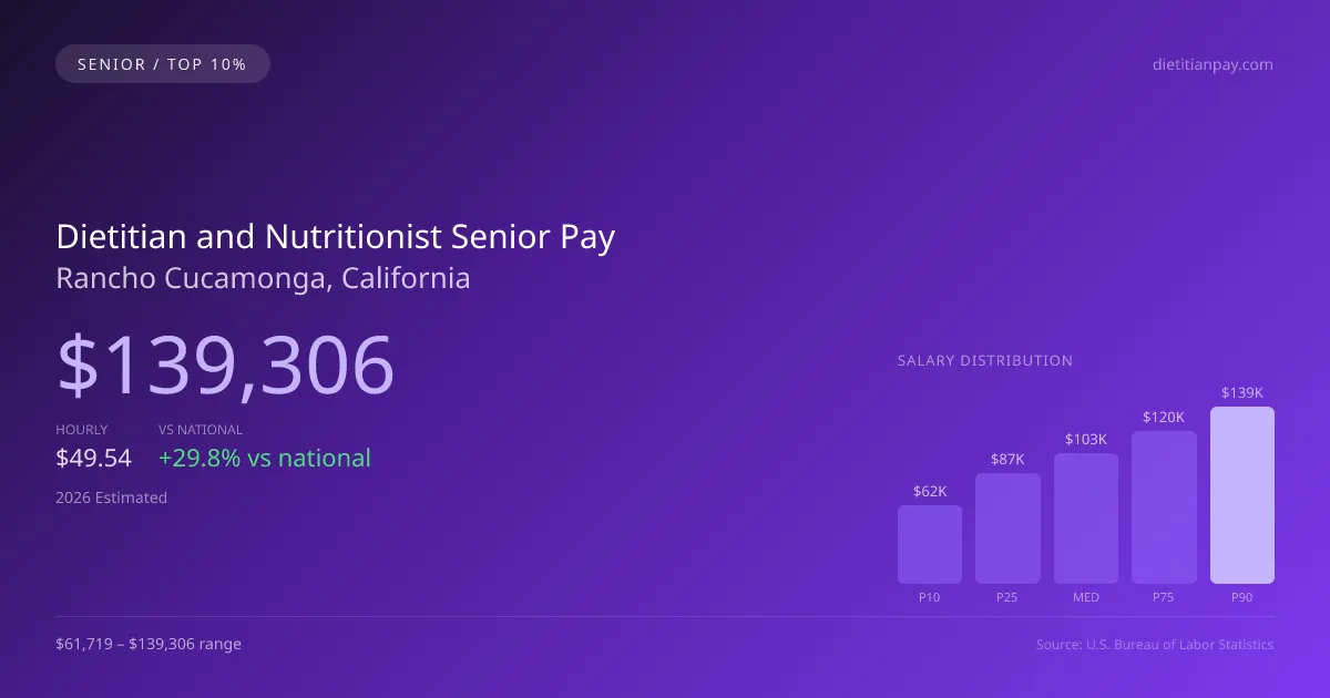Dietitian and Nutritionist Senior Salary in Rancho Cucamonga, CA — 2026 est., based on 2025 BLS